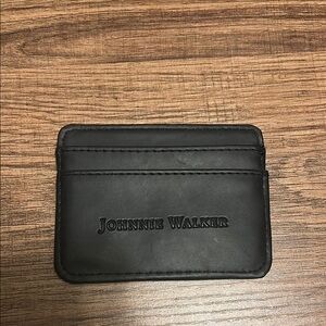 JOHNNIE WALKER SCOTCH Black Leather Card Holder with slim Design